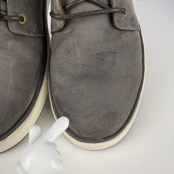 OluKai Kekaha Men’s Waterproof Leather Chukka Boots Sz 10.5 Gray 10500 main image 8